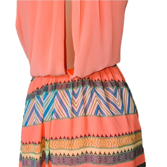 Flirty Fair Small Dress Bohemian lightweight Lined Tribal Print Boho Dresses - Picture 3 of 10